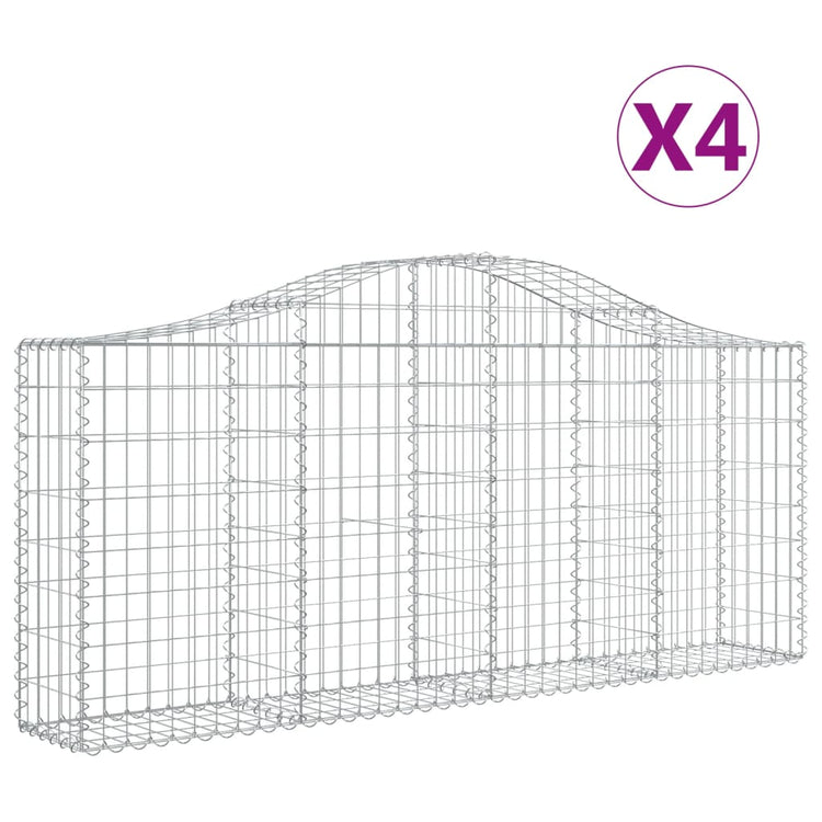 Vidaxl Schans Körbe 4 ST Gewölbe 200x30x80 100 cm verzinktes Eisen