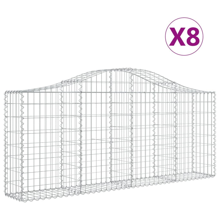 Vidaxl Schans Körbe 8 St. Gewölbe 200x30x80 100 cm verzinktes Eisen
