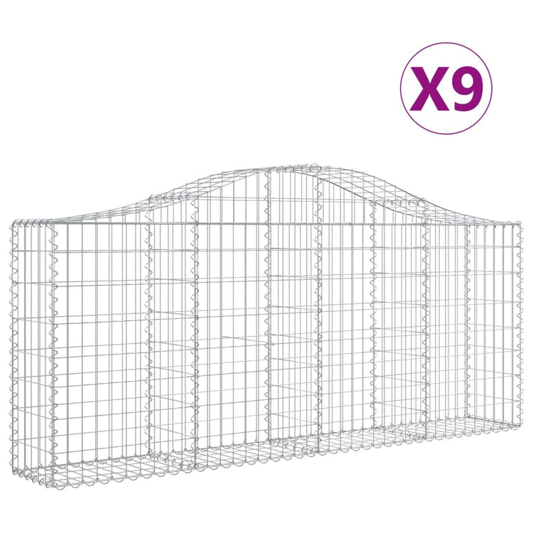 Vidaxl Schans Körbe 9 St. Gewölbe 200x30x80 100 cm verzinktes Eisen