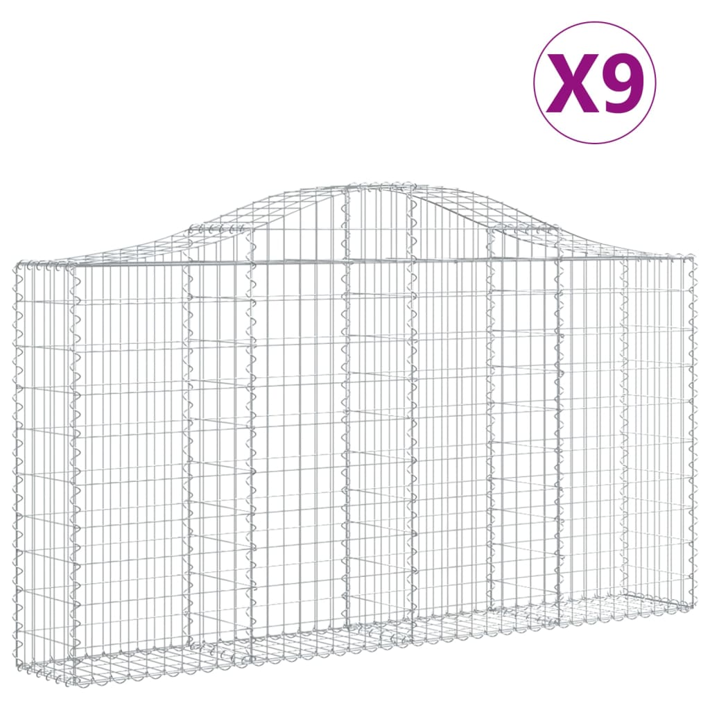 Vidaxl Schans Körbe 9 ST Gewölbe 200x30x100 120 cm Eisen