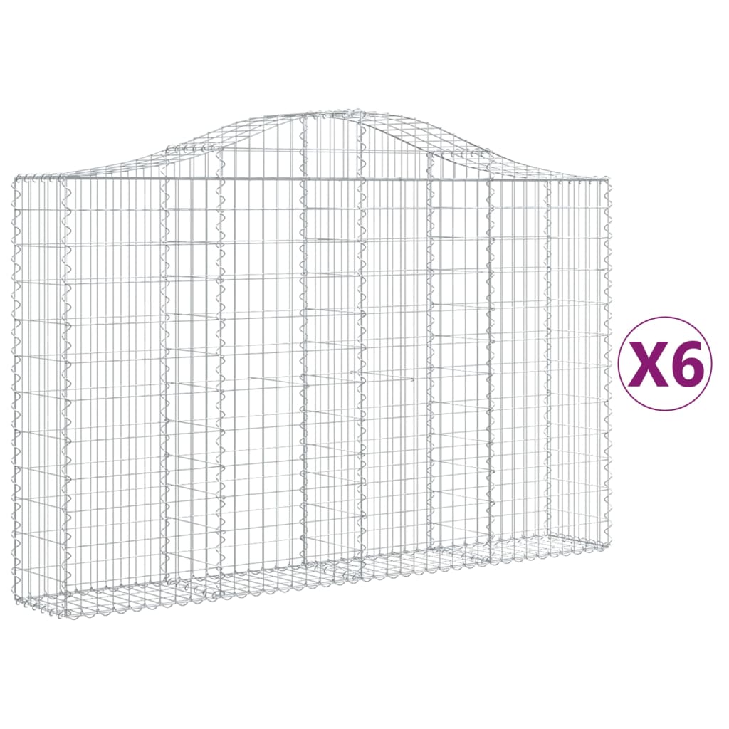 Vidaxl Schans Körbe 6 ST Gewölbe 200x30x120 140 cm Eisen