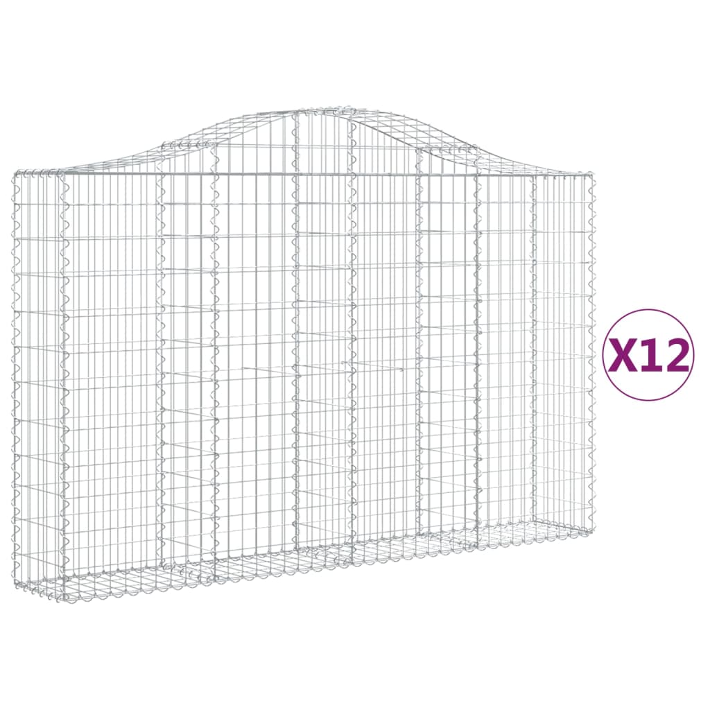 Vidaxl Schans Körbe 12 ST Gewölbe 200x30x120 140 cm Eisen