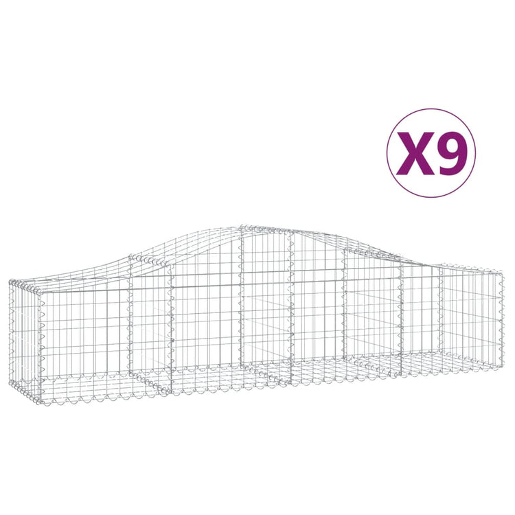 Vidaxl Schans Körbe 9 St. Gewölbe 200x50x40 60 cm verzinktes Eisen