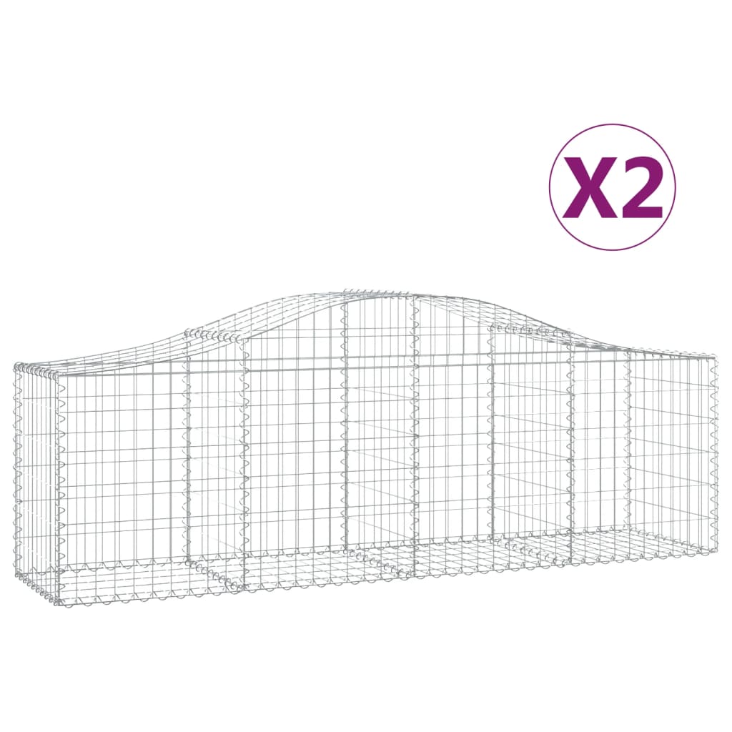 Vidaxl Schans Körbe 2 ST Gewölbte 200x50x60 80 cm verzinktes Eisen
