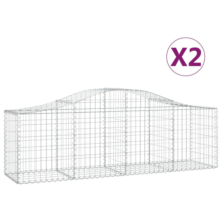 Vidaxl Schans Körbe 2 ST Gewölbte 200x50x60 80 cm verzinktes Eisen