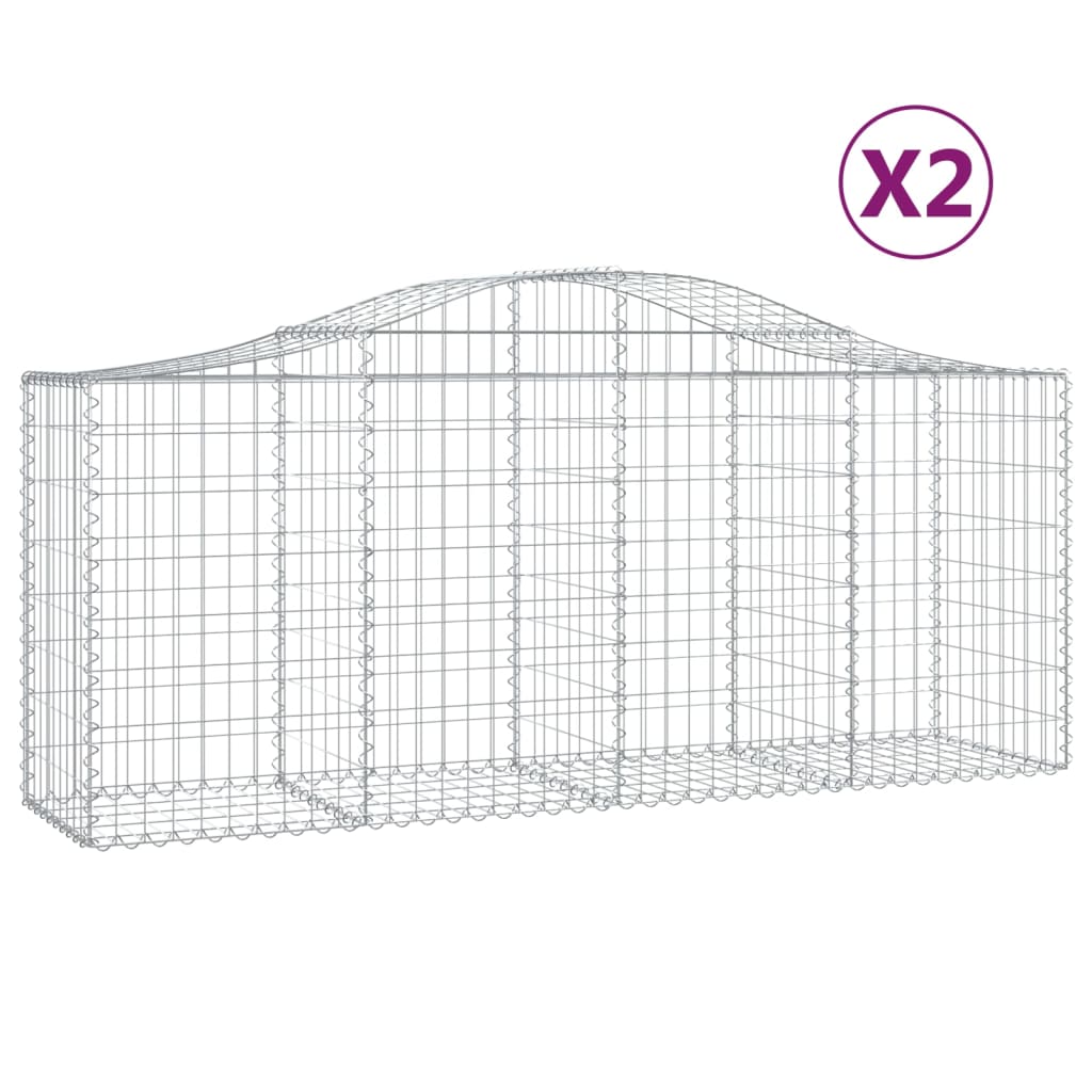 Vidaxl Schans Körbe 2 ST Gewölbte 200x50x80 100 cm verzinktes Eisen