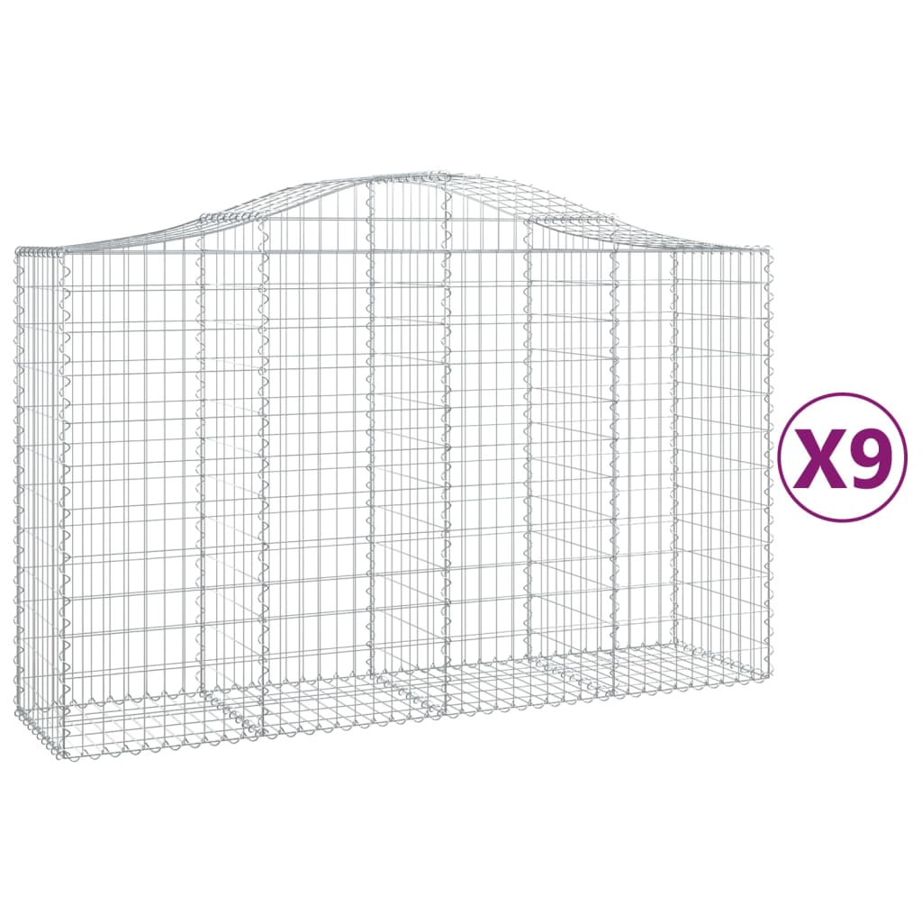 Vidaxl Schans Körbe 9 ST Gewölbe 200x50x120 140 cm Eisen