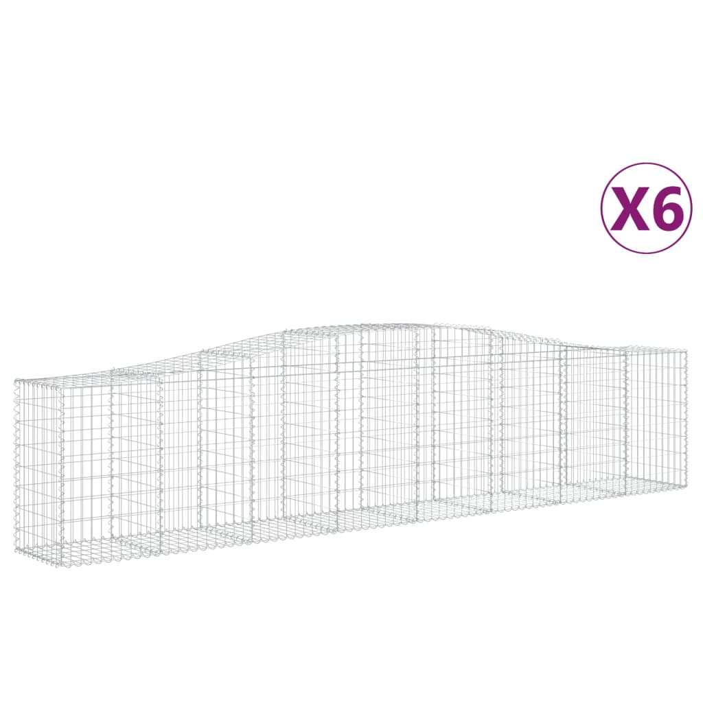 Vidaxl Schans Körbe 6 ST Gewölbe 400x50x80 100 cm verzinktes Eisen