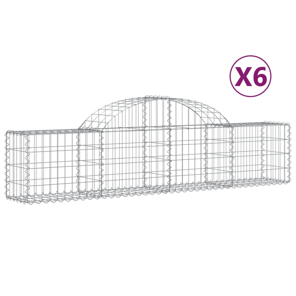 Vidaxl Schans Körbe 6 ST Gewölbe 200x30x40 60 cm verzinktes Eisen
