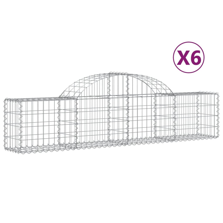 Vidaxl Schans Körbe 6 ST Gewölbe 200x30x40 60 cm verzinktes Eisen