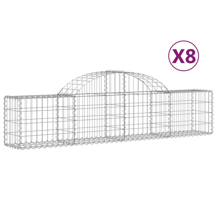 Vidaxl Schans Körbe 8 St. Gewölbe 200x30x40 60 cm verzinktes Eisen