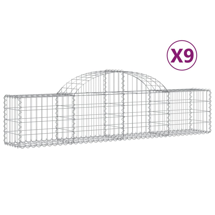 Vidaxl Schans Körbe 9 St. Gewölbe 200x30x40 60 cm verzinktes Eisen