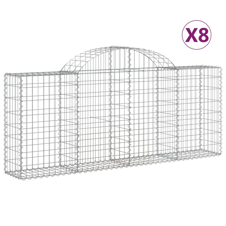 Vidaxl Schans Körbe 8 St. Gewölbe 200x30x80 100 cm verzinktes Eisen