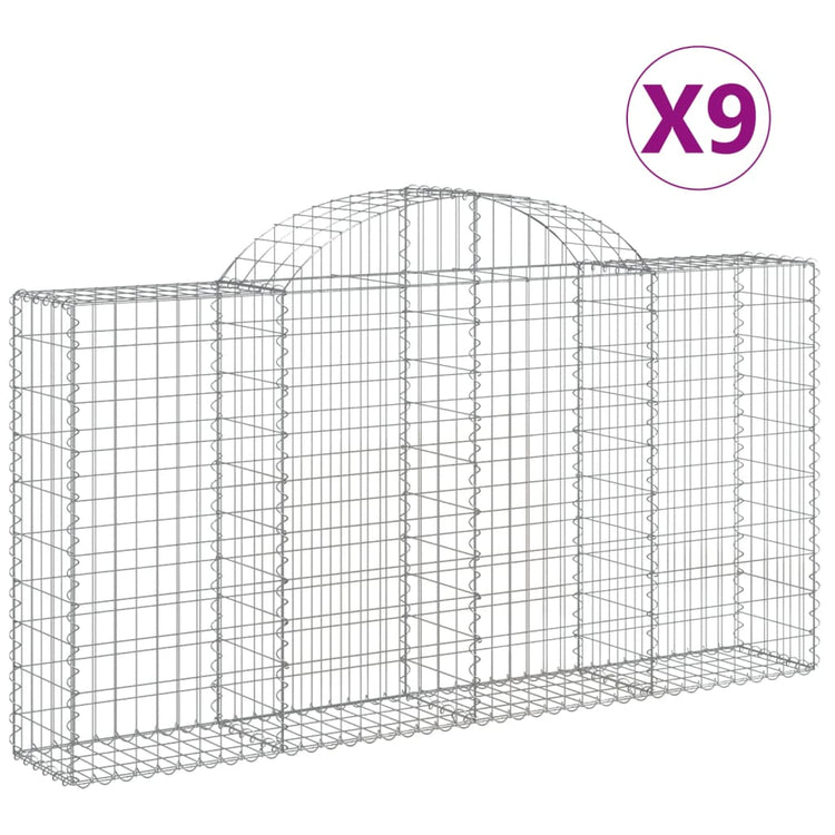 Vidaxl Schans Körbe 9 ST Gewölbe 200x30x100 120 cm Eisen
