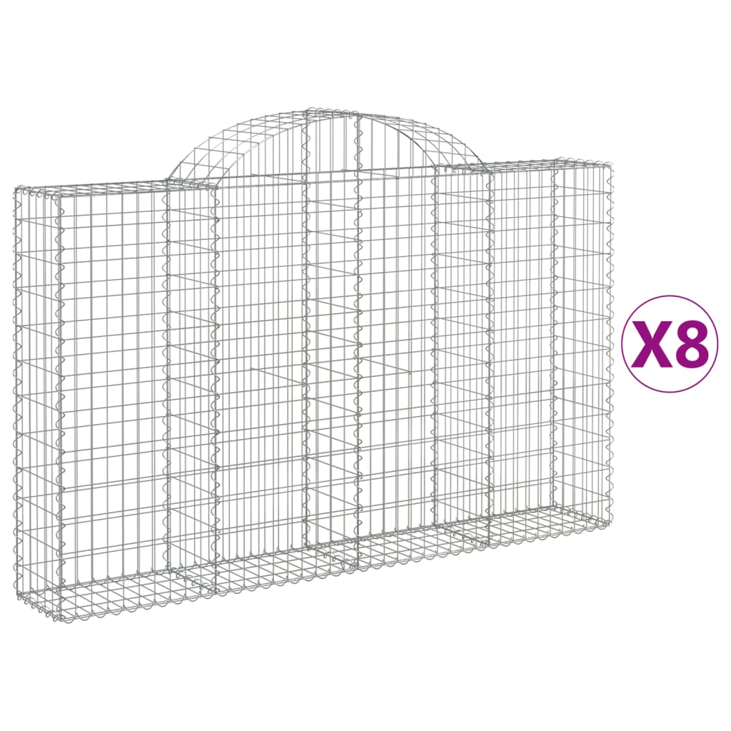 Vidaxl Schans Körbe 8 ST Gewölbe 200x30x120 140 cm Eisen