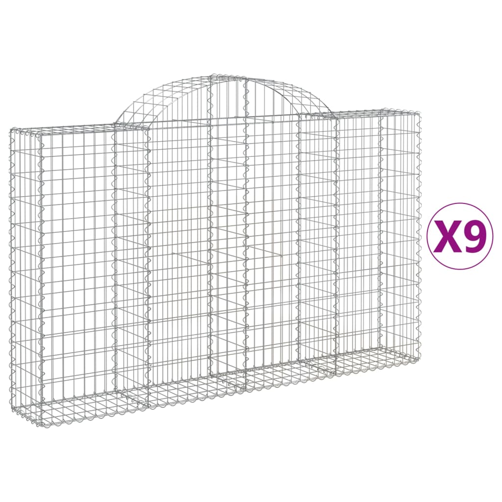 Vidaxl Schans Körbe 9 ST Gewölbe 200x30x120 140 cm Eisen