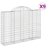 Vidaxl Schans Körbe 9 ST Gewölbe 200x30x140 160 cm Eisen - afbeelding 2