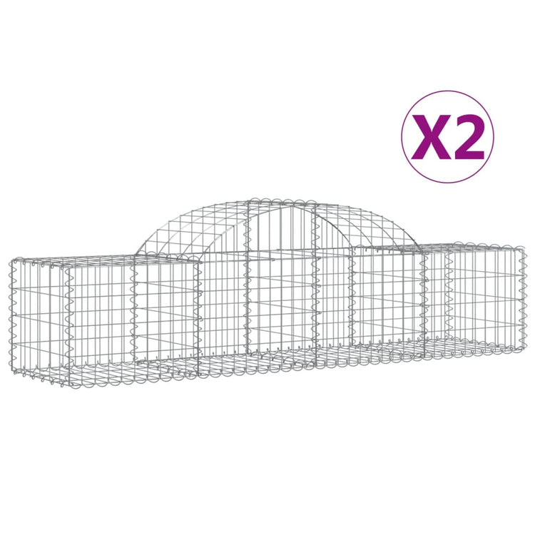 Vidaxl Schans Körbe 2 ST Gewölbte 200x50x40 60 cm verzinktes Eisen