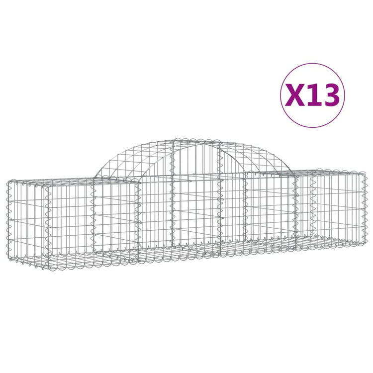 Vidaxl Schans Körbe 13 ST Gewölbe 200x50x40 60 cm verzinktes Eisen