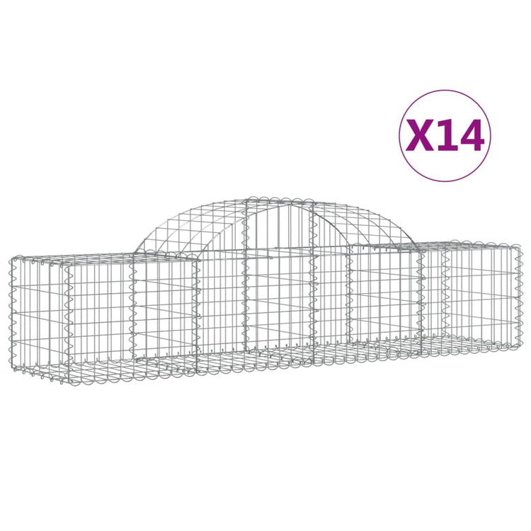Vidaxl Schans Körbe 14 ST Gewölbe 200x50x40 60 cm verzinktes Eisen