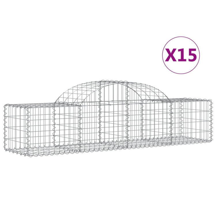 Vidaxl Schans Körbe 15 ST Gewölbe 200x50x40 60 cm verzinktes Eisen