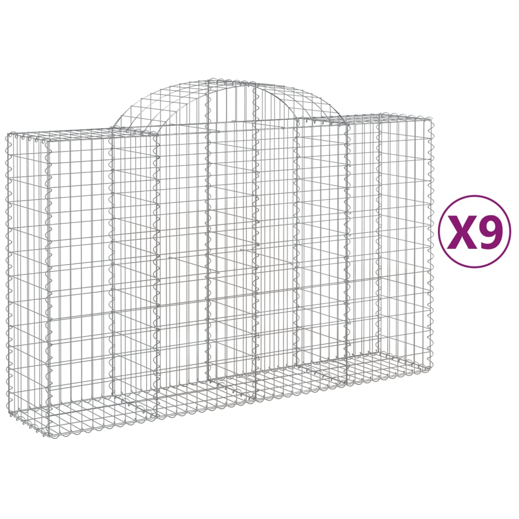 Vidaxl Schans Körbe 9 ST Gewölbe 200x50x120 140 cm Eisen