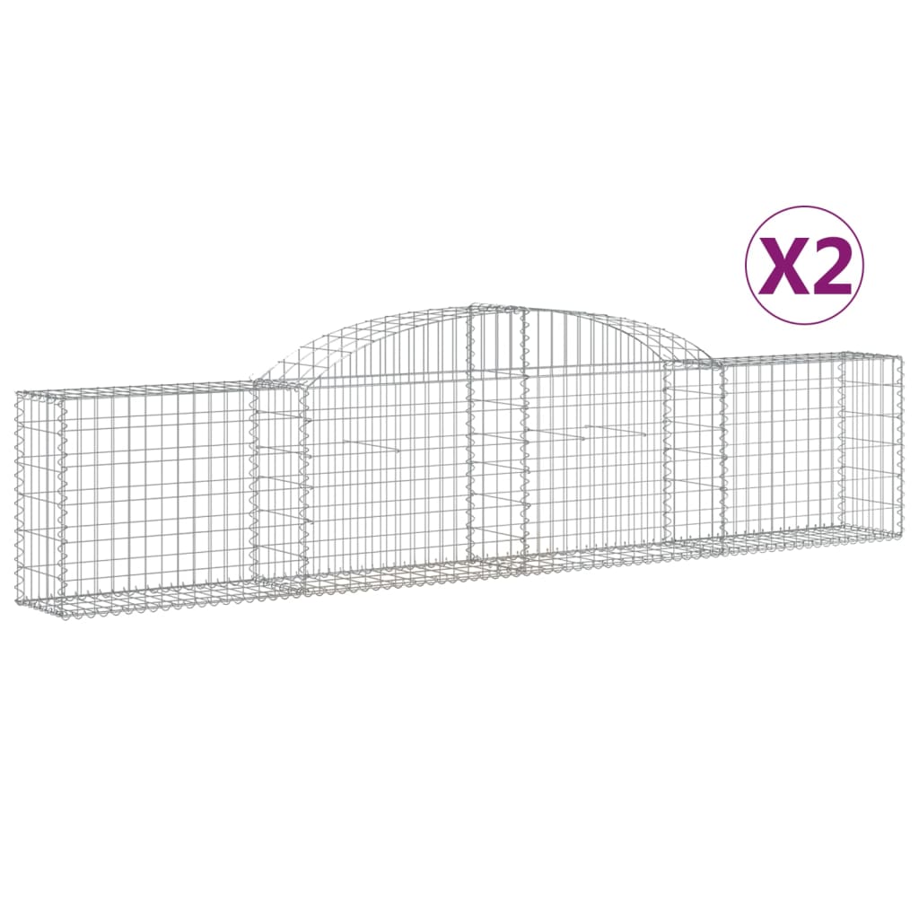 Vidaxl Schans Körbe 2 ST Gewölbte 300x30x60 80 cm verzinktes Eisen