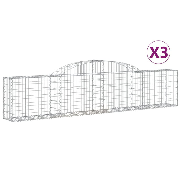 VIDAXL SCHANS Körbe 3 ST Gewölbe 300x30x60 80 cm verzinktes Eisen