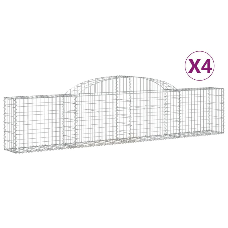 Vidaxl Schans Körbe 4 ST Gewölbe 300x30x60 80 cm verzinktes Eisen