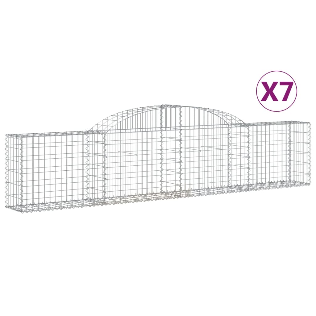Vidaxl Schans Körbe 7 St. Gewölbe 300x30x60 80 cm verzinktes Eisen