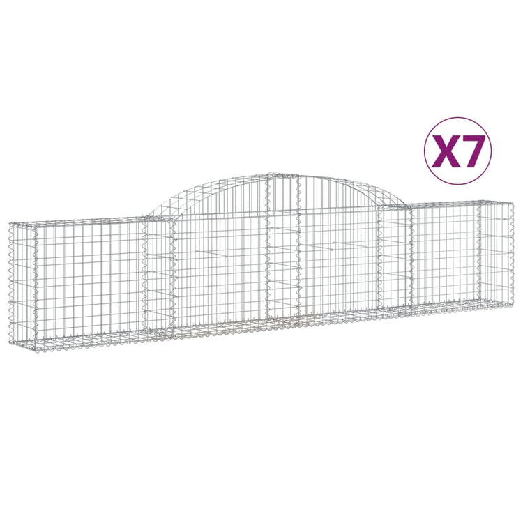 Vidaxl Schans Körbe 7 St. Gewölbe 300x30x60 80 cm verzinktes Eisen