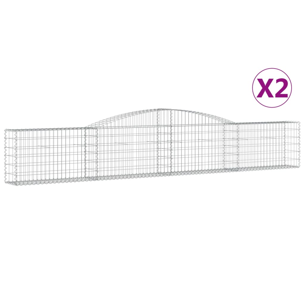 Vidaxl Schans Körbe 2 ST Gewölbte 400x30x60 80 cm Eisen