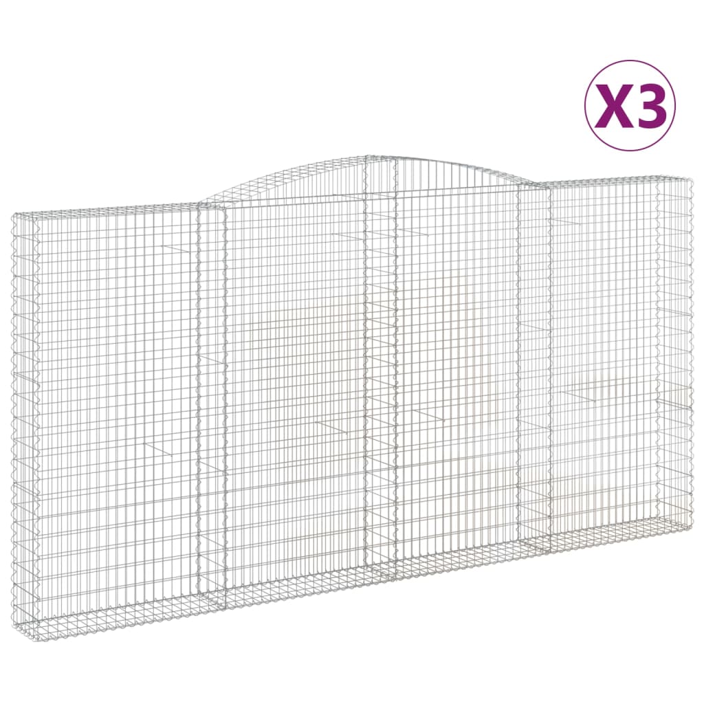 VIDAXL SCHANS Körbe 3 ST Gewölbe 400x30x200 220 cm Eisen