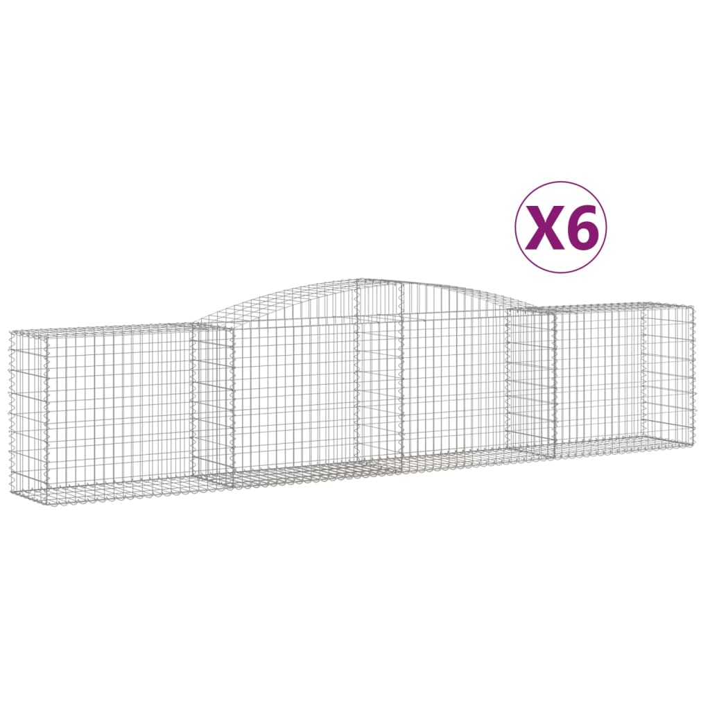 Vidaxl Schans Körbe 6 ST Gewölbe 400x50x80 100 cm verzinktes Eisen