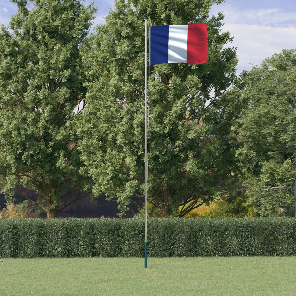 VIDAXL -Flag mit Flaggmast Frankreich 6,23 m Aluminium