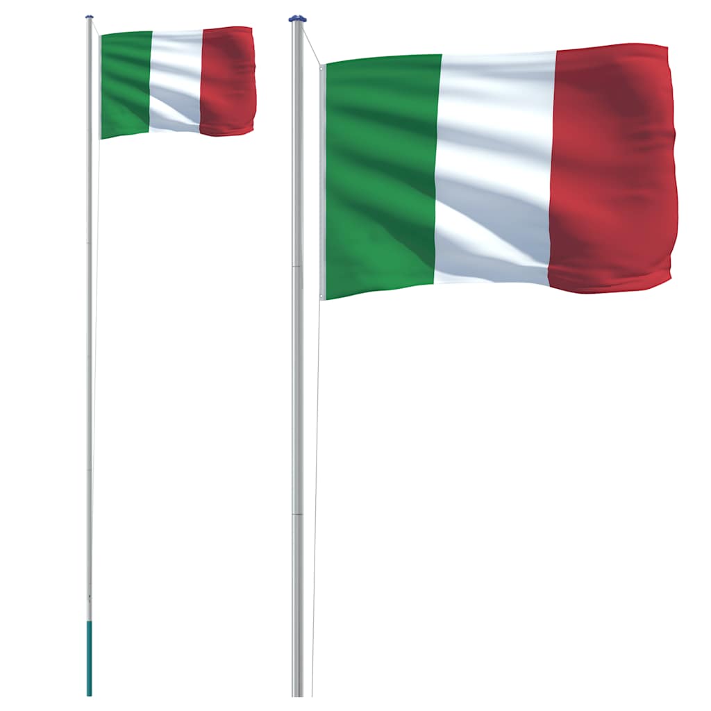 VIDAXL -Flag mit Fahnenmessel Italien 6,23 m Aluminium