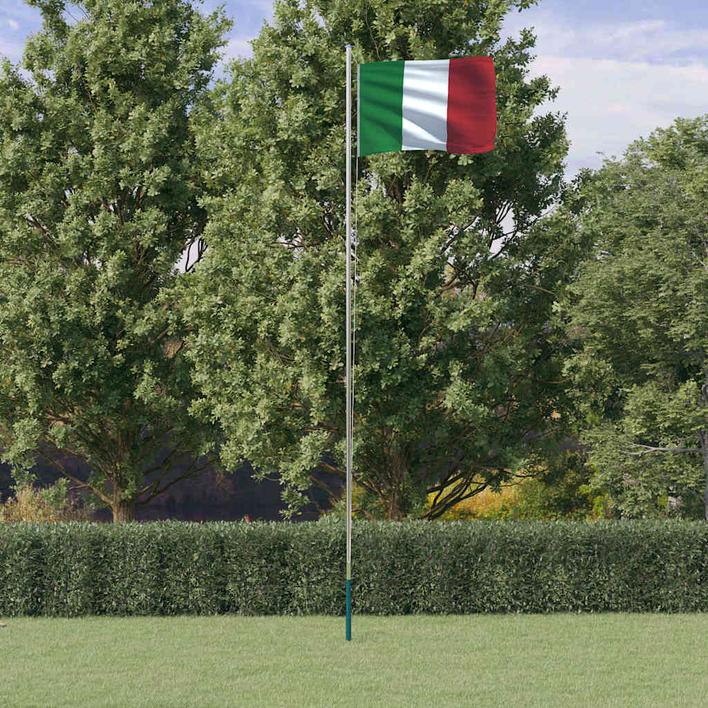 VIDAXL -Flag mit Fahnenmessel Italien 6,23 m Aluminium