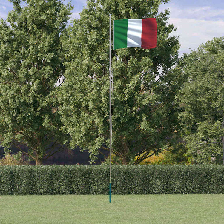 VIDAXL -Flag mit Fahnenmessel Italien 6,23 m Aluminium