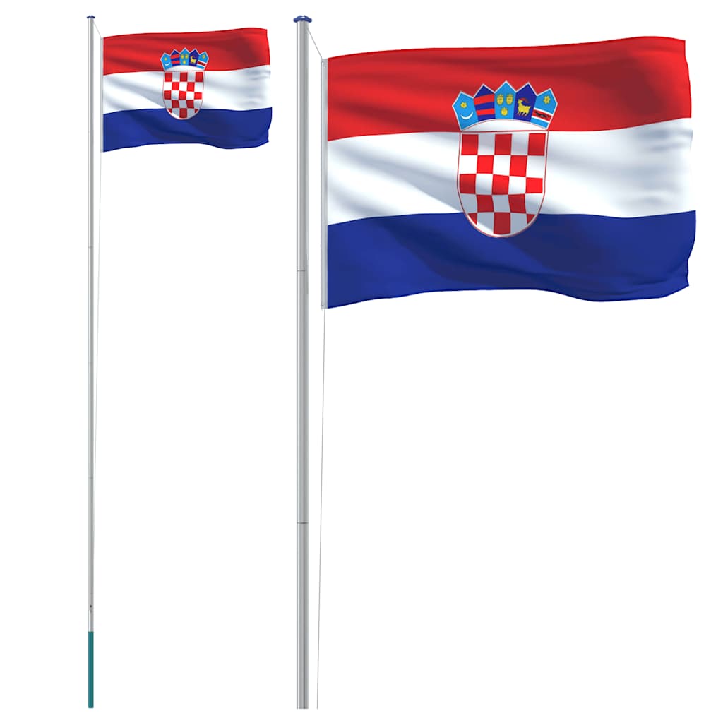 Vidaxl Flagge mit Fahnenmast Kroatien 6,08 m Aluminium