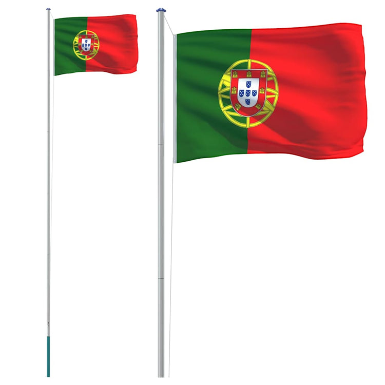 Vidaxl Flagge mit Fahnenmast Portugal 6,08 m Aluminium