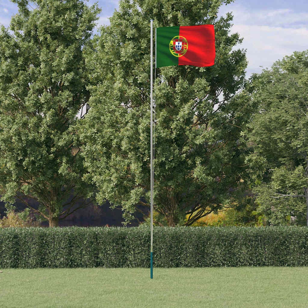 Vidaxl Flagge mit Fahnenmast Portugal 6,08 m Aluminium