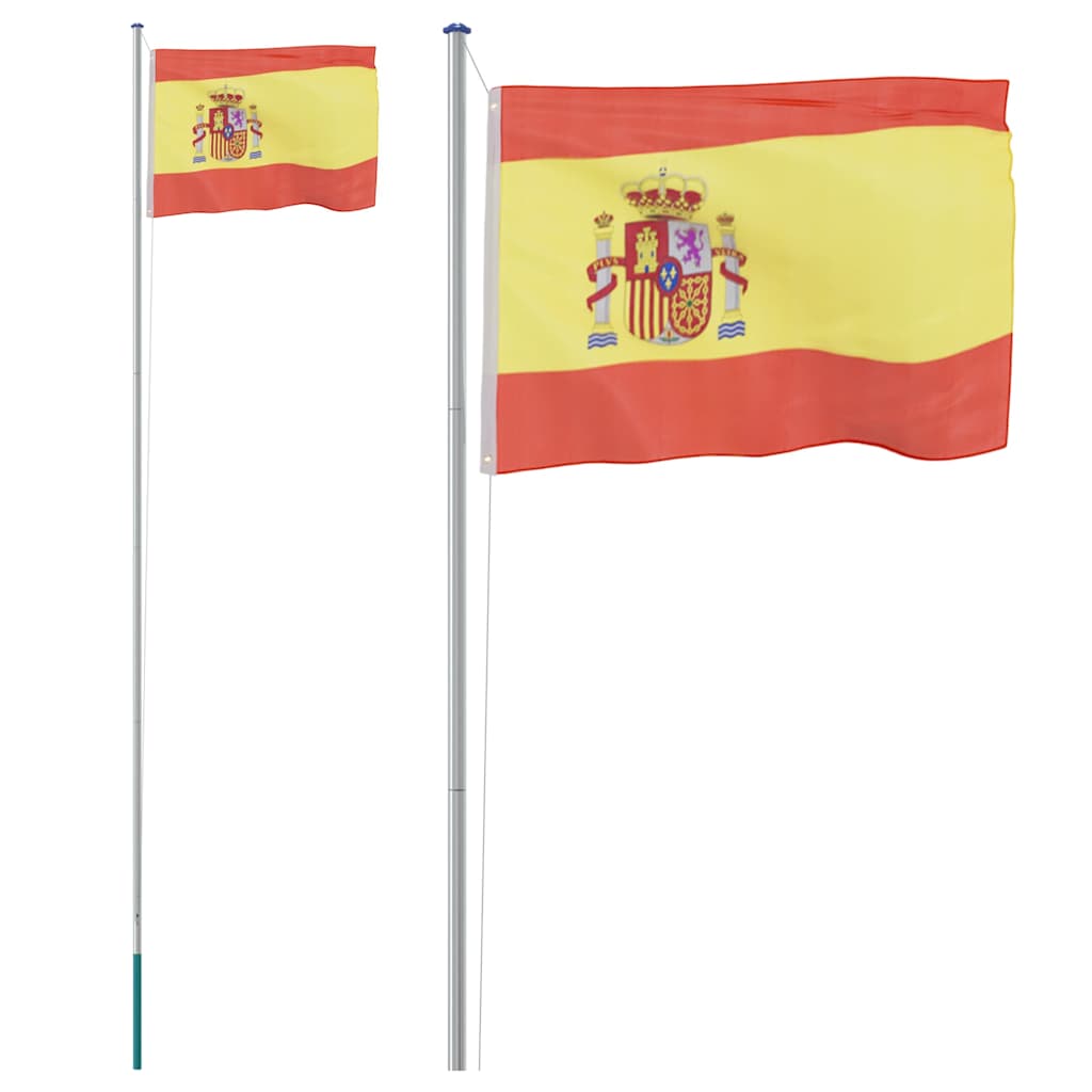 VIDAXL -Flag mit Flaggmast Spanien 6,23 m Aluminium