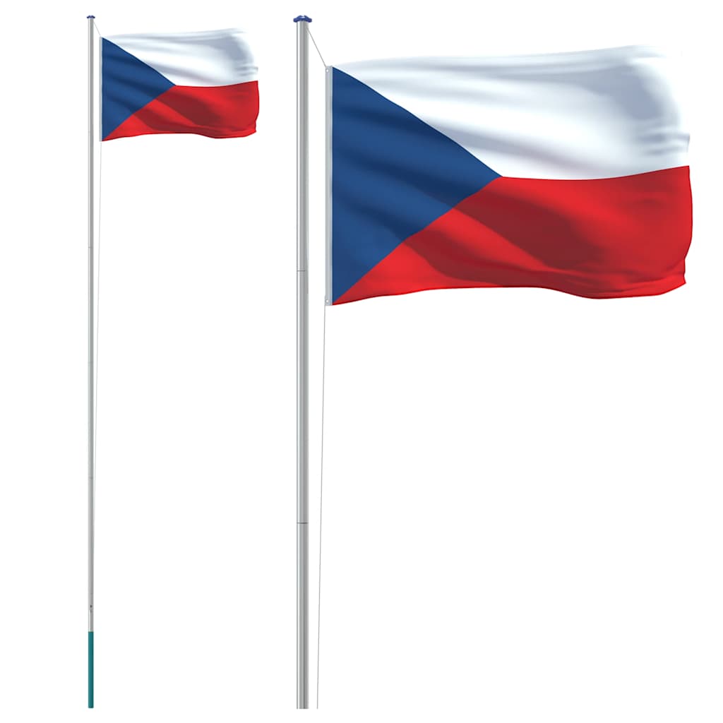 VIDAXL -Flagge mit Flagmpole Tschechische Republik 6,23 m Aluminium