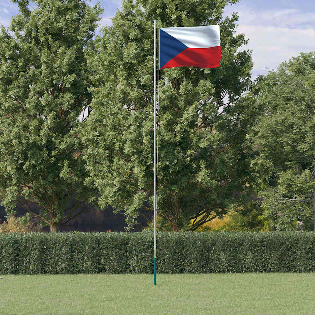 VIDAXL -Flagge mit Flagmpole Tschechische Republik 6,23 m Aluminium