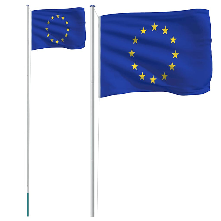VIDAXL -Flag mit Flaggmast Europa 6,23 m Aluminium