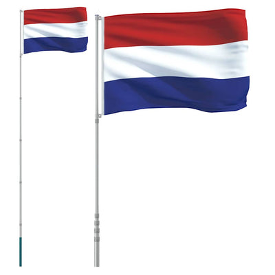 VIDAXL -Flag mit Flaggmalen Niederlanden 5,55 m Aluminium