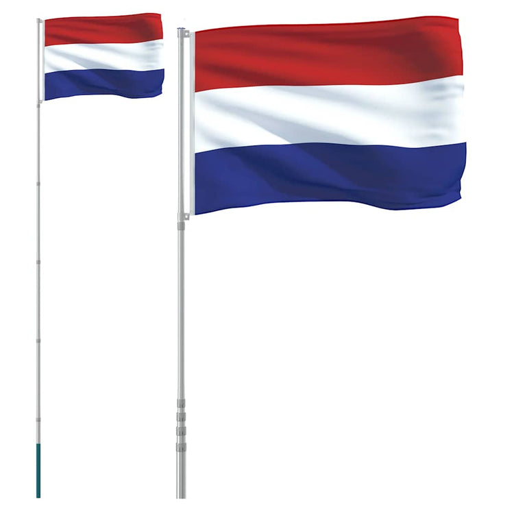 VIDAXL -Flag mit Flaggmalen Niederlanden 5,55 m Aluminium