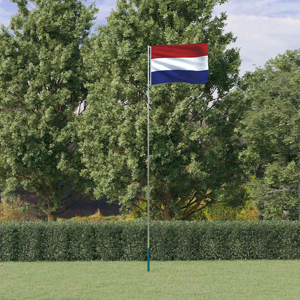 VIDAXL -Flag mit Flaggmalen Niederlanden 5,55 m Aluminium