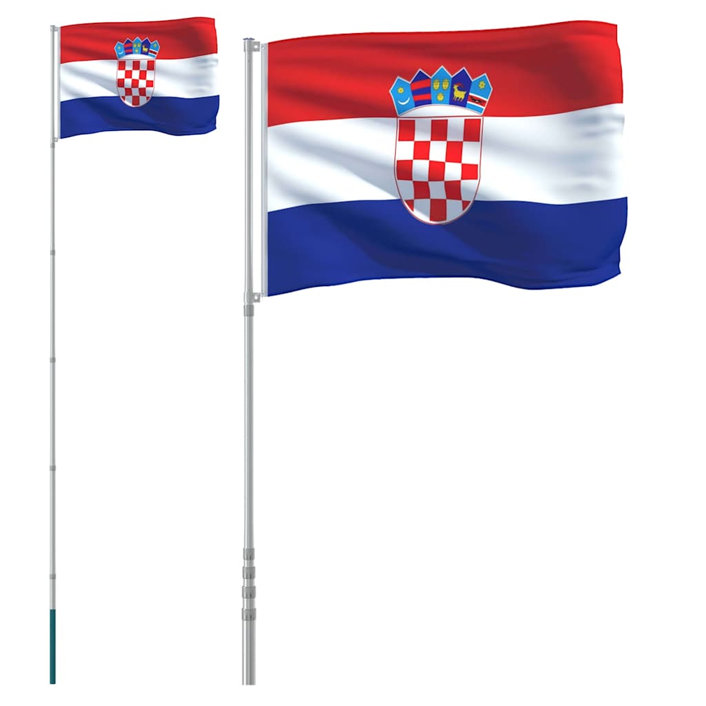 Vidaxl Flagge mit Fahnenmast Kroatien 5,5 m Aluminium