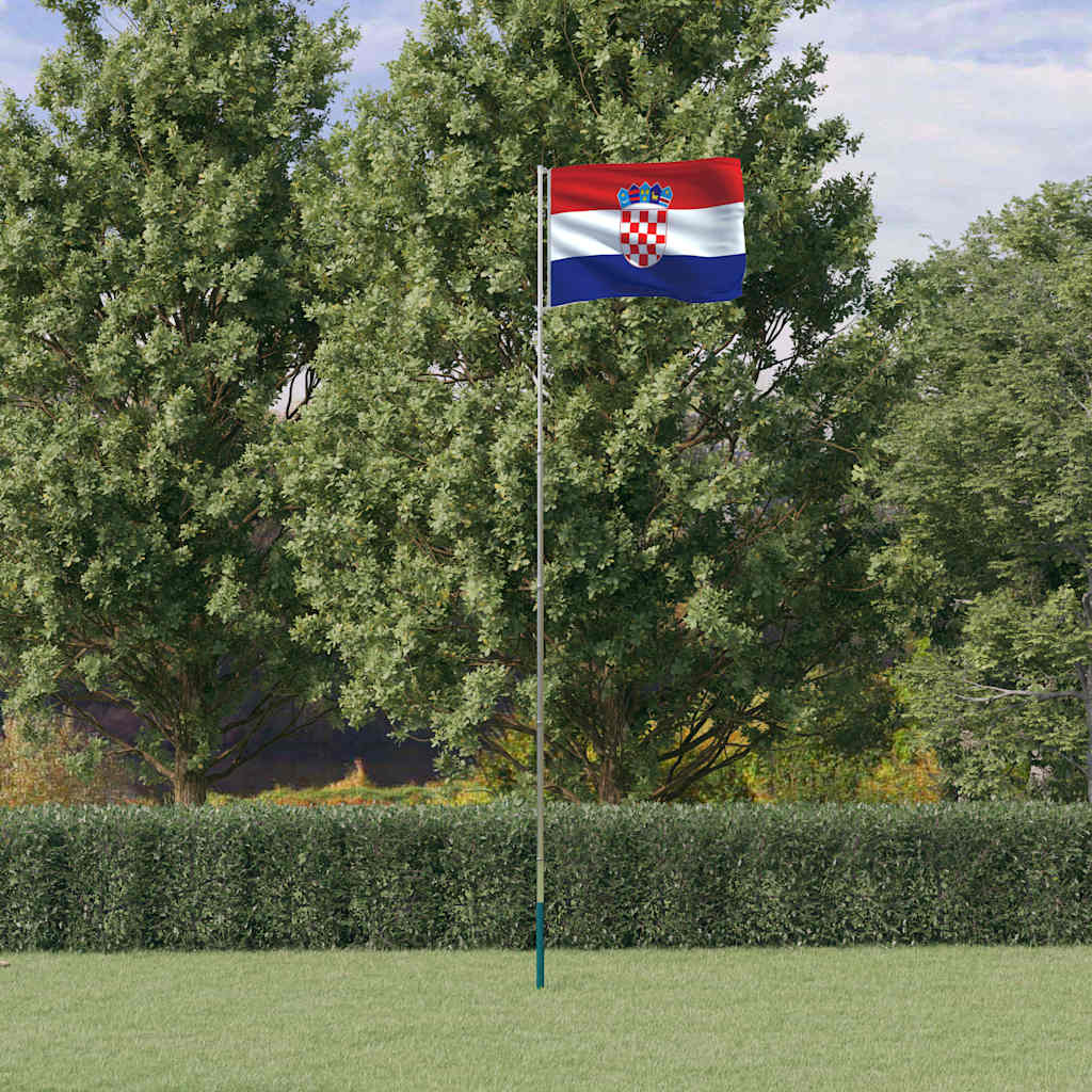Vidaxl Flagge mit Fahnenmast Kroatien 5,5 m Aluminium